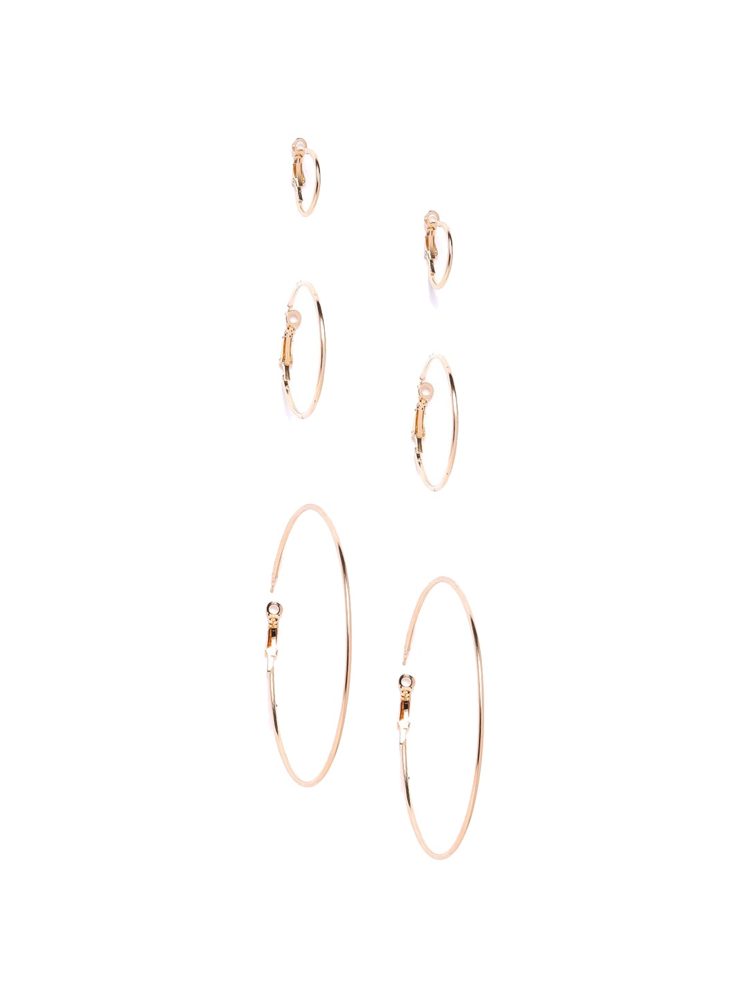 

DressBerry Set Of 12 Gold-Plated Contemporary Hoop Earrings