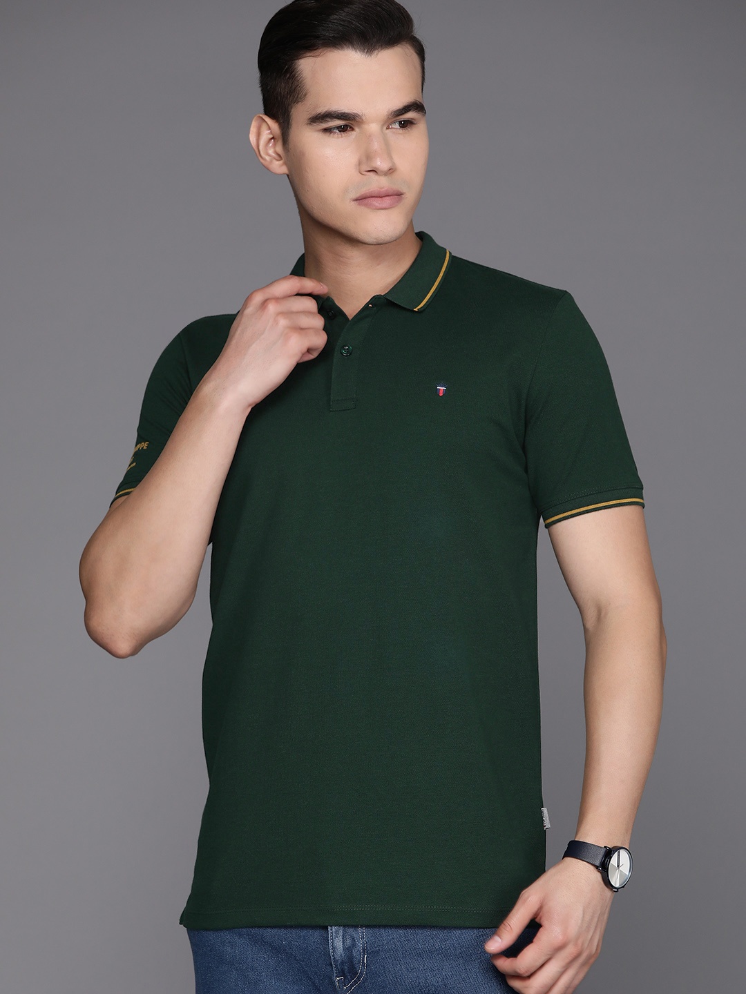 

Louis Philippe Jeans Polo Collar Slim Fit T-shirt, Green