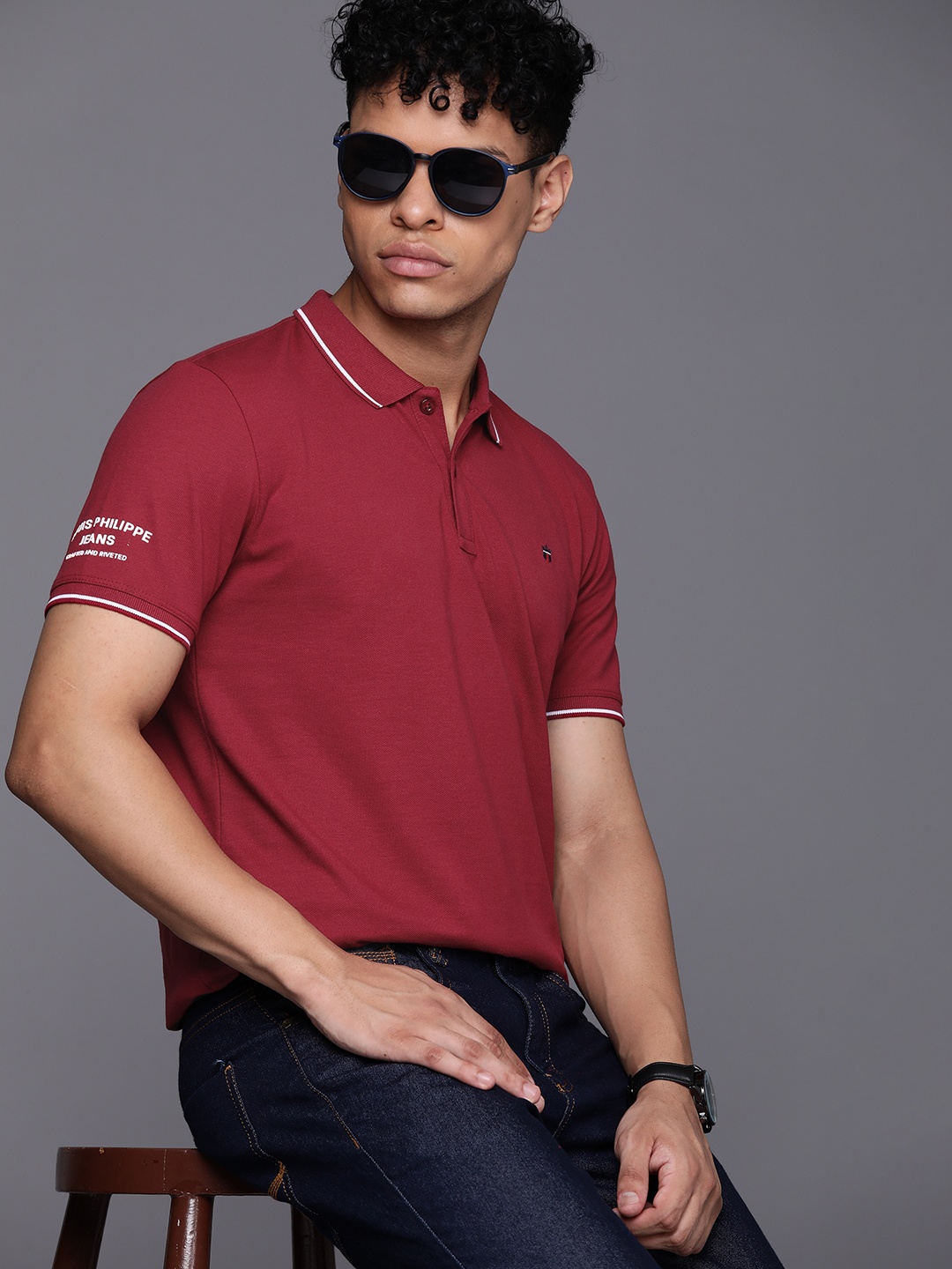 

Louis Philippe Jeans Polo Collar Slim Fit T-shirt, Maroon