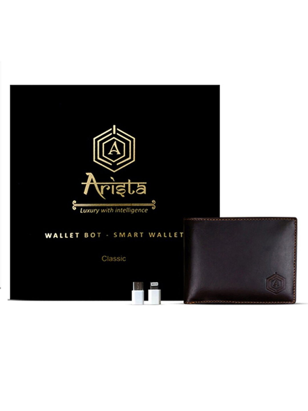 

ARISTA VAULT Men Brown Premium Leather wallet with Inbuilt Powerbank