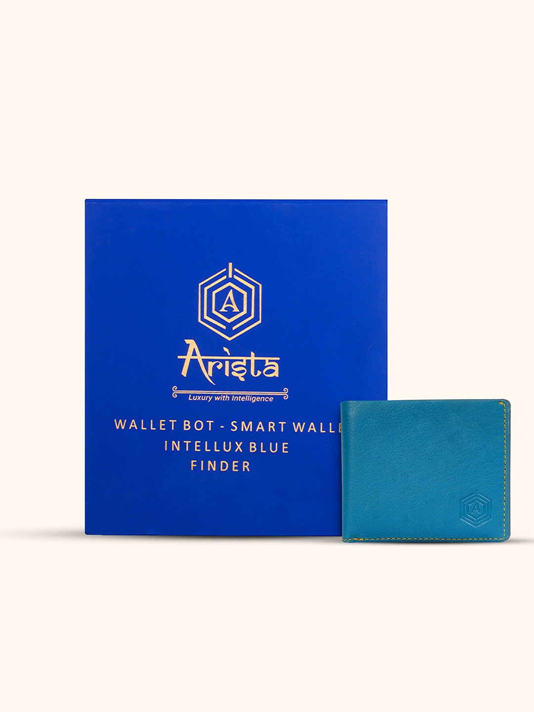 

ARISTA VAULT Men Blue Premium Leather wallet with Location Tracking