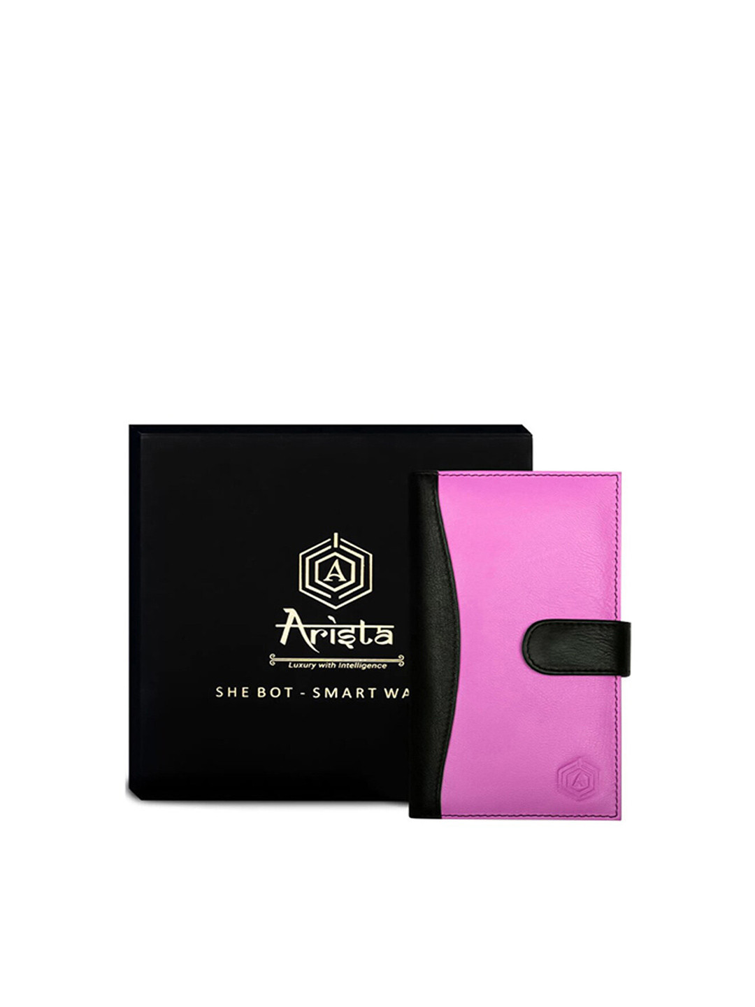 

ARISTA VAULT Women Pink Premium Leather Wallet with Location Tracking