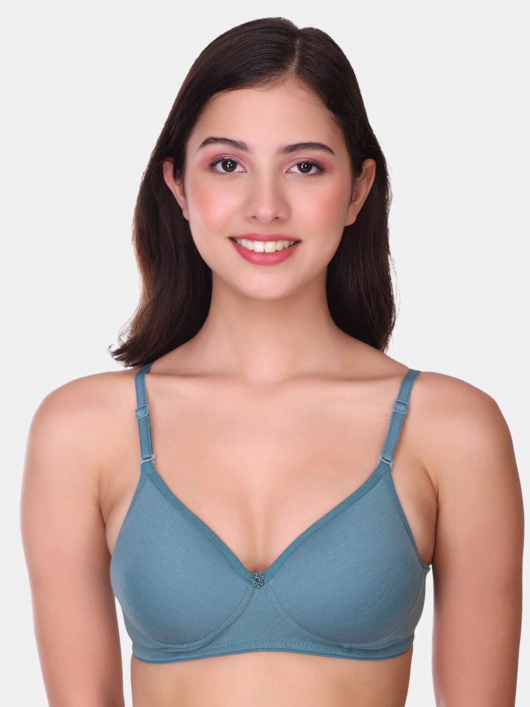 

POOJA RAGENEE Full Coverage Lightly Padded All Day Comfort Seamless T-shirt Bra, Teal