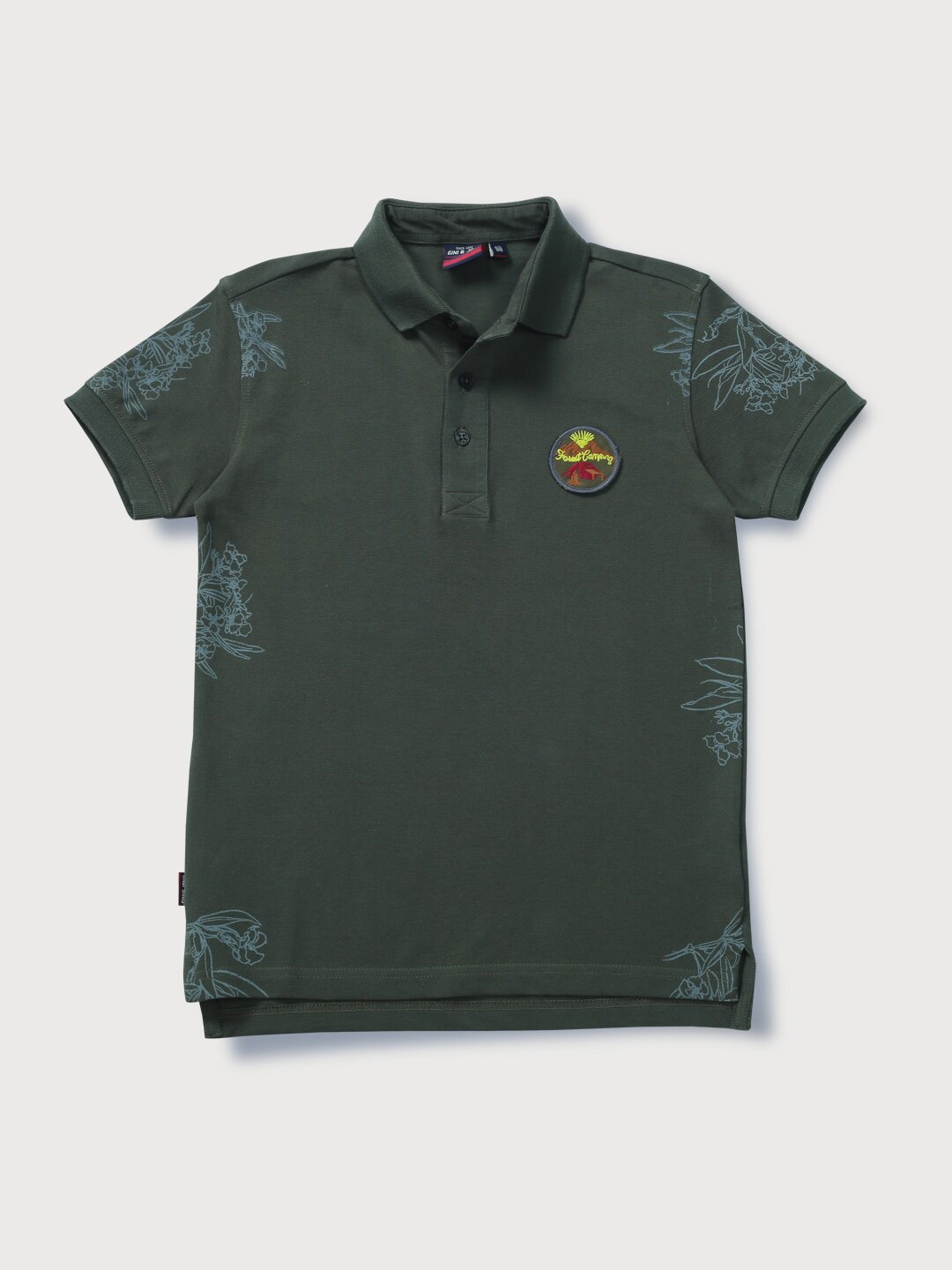 

Gini and Jony Boys Printed Pure Cotton T-shirt, Olive