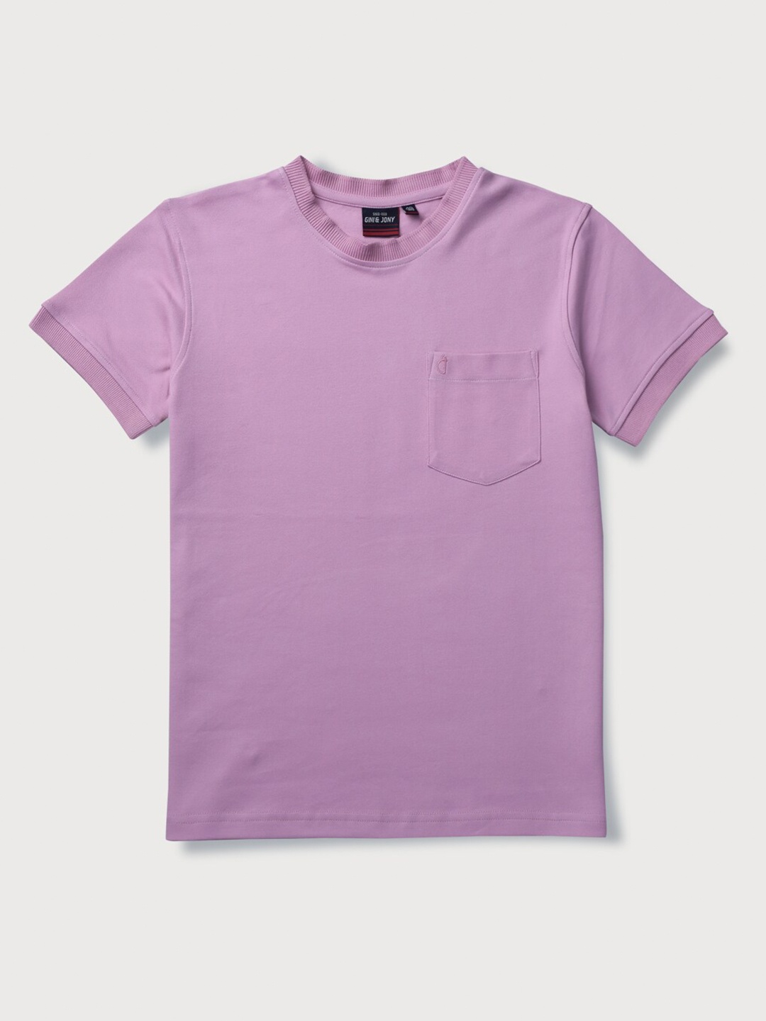 

Gini and Jony Boys Round Neck Pure Cotton T-shirt, Pink