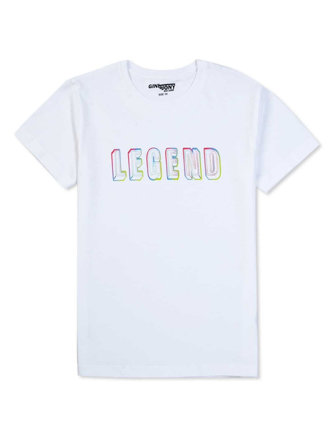 

Gini and Jony Boys Typography Printed Cotton T-shirt, White