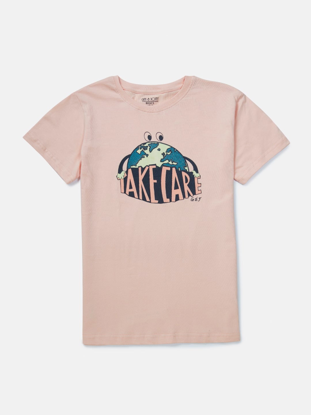 

Gini and Jony Infant Boys Typography Printed Round Neck Cotton T-shirt, Pink