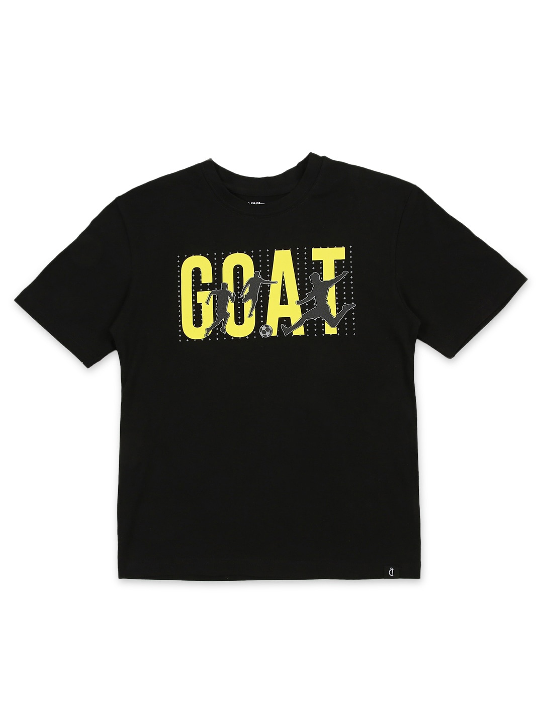

Gini and Jony Boys Typography Printed Cotton T-shirt, Black