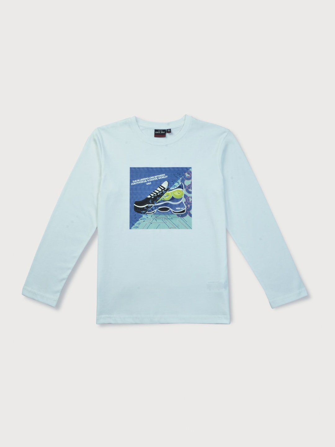 

Gini and Jony Infant Boys Graphic Printed Long Sleeves Casual Cotton T-shirt, Blue