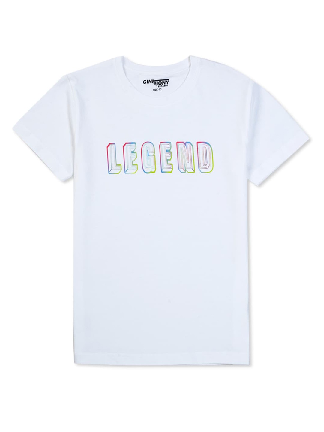 

Gini and Jony Infant Boys Typography Printed Cotton T-shirt, White