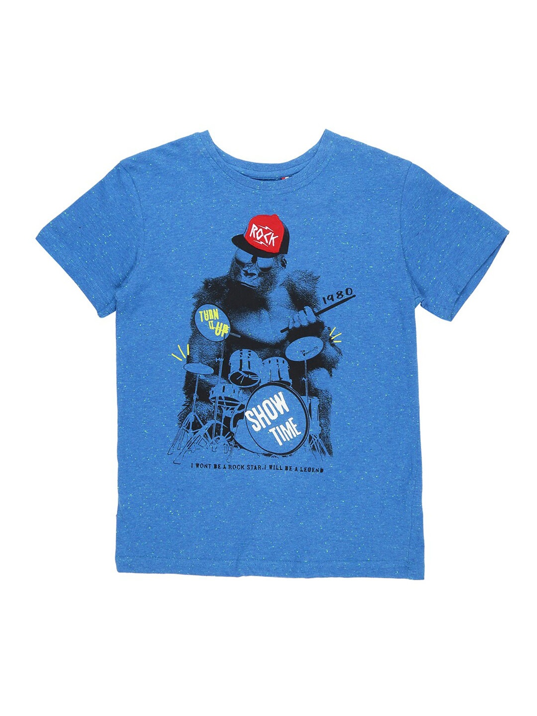 

Gini and Jony Boys Graphic Printed Cotton T-shirt, Blue