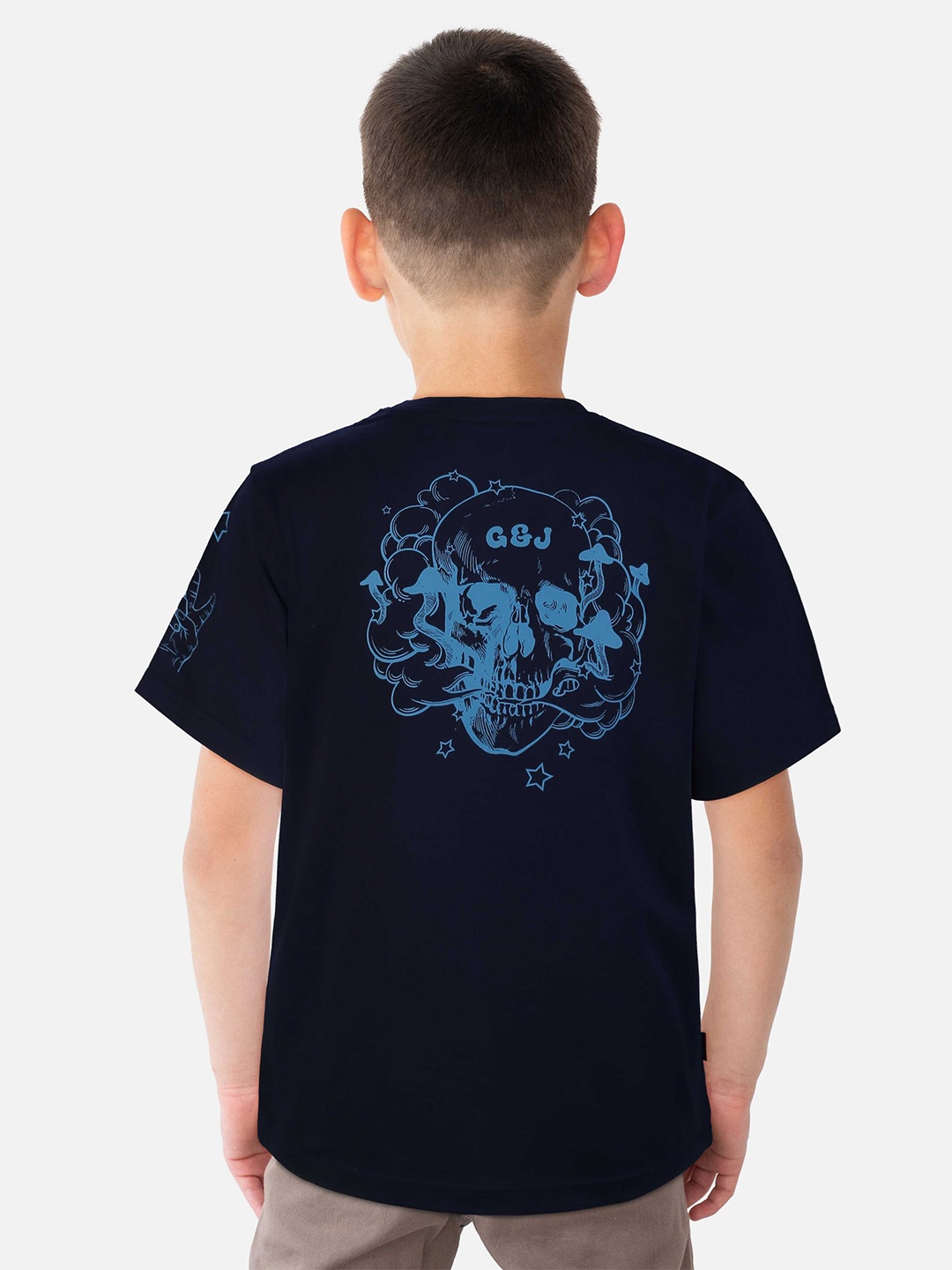 

Gini and Jony Boys Graphic Printed Pure Cotton T-shirt, Navy blue