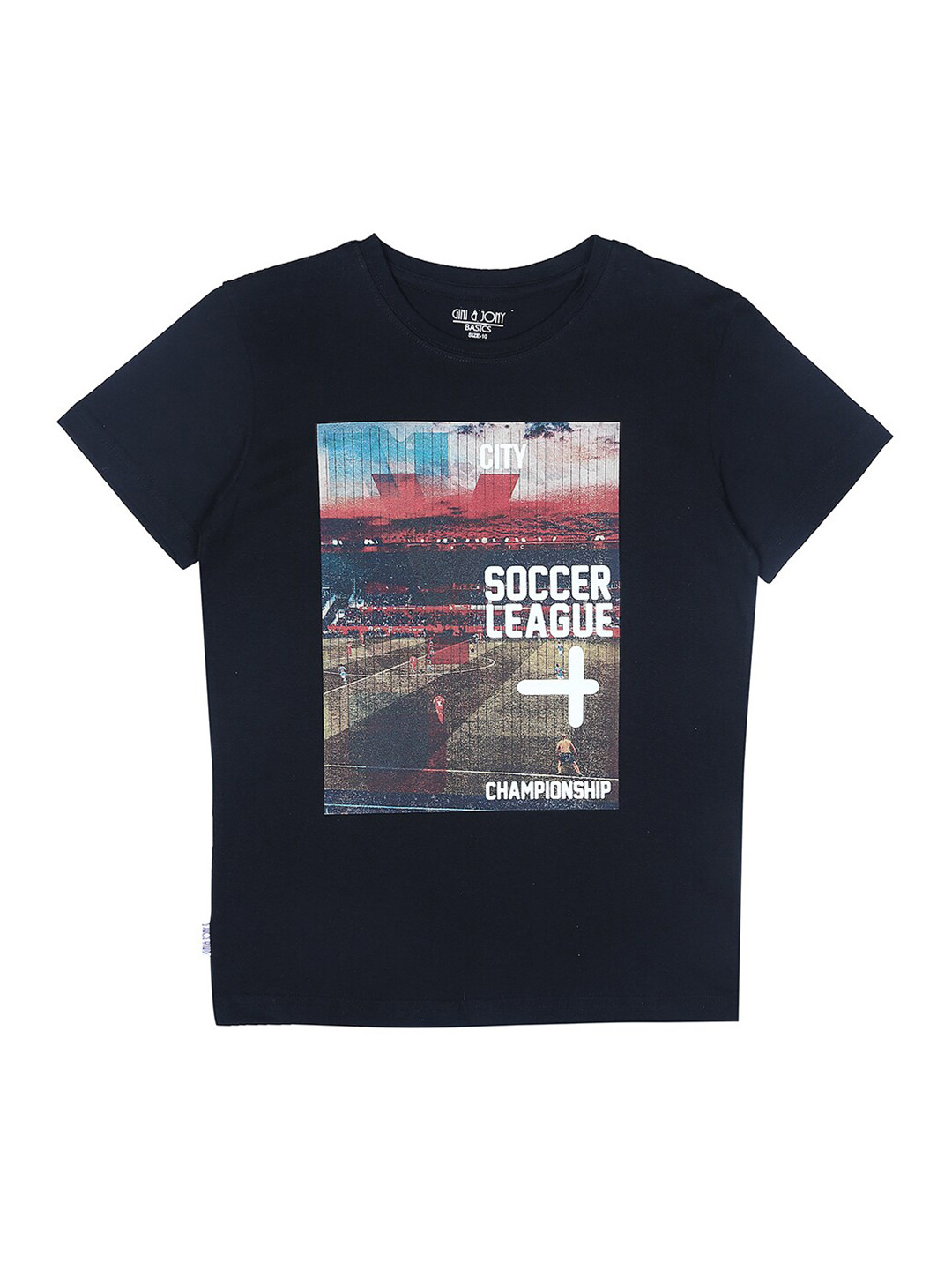 

Gini and Jony Boys Graphic Printed Pure Cotton T-shirt, Navy blue