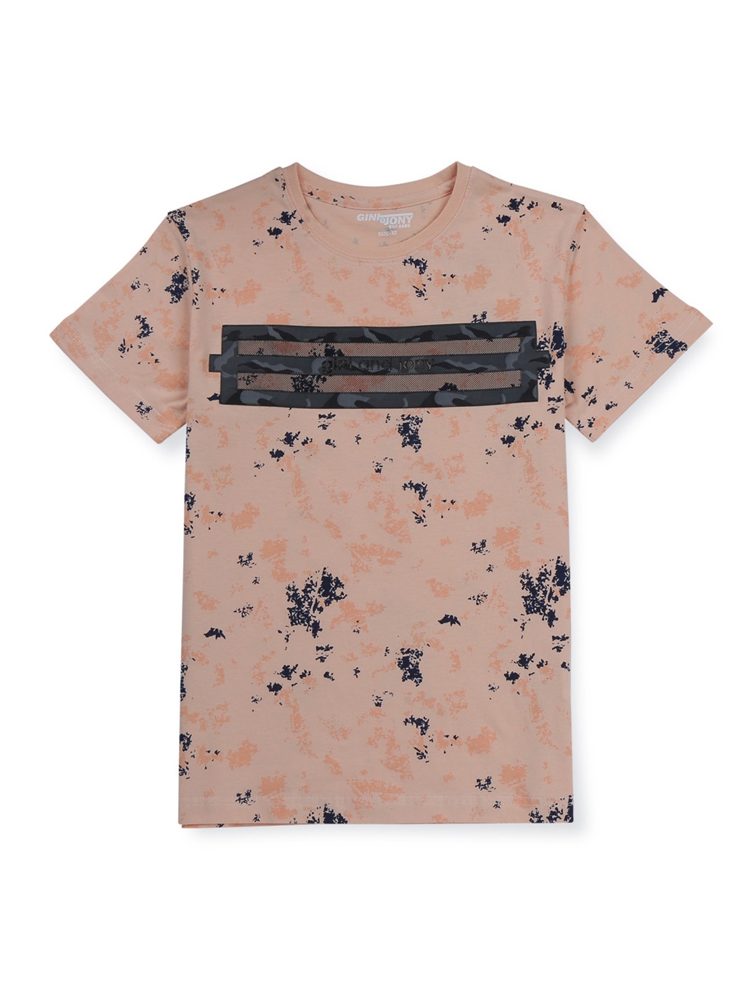 

Gini and Jony Boys Abstract Printed Cotton T-shirt, Pink