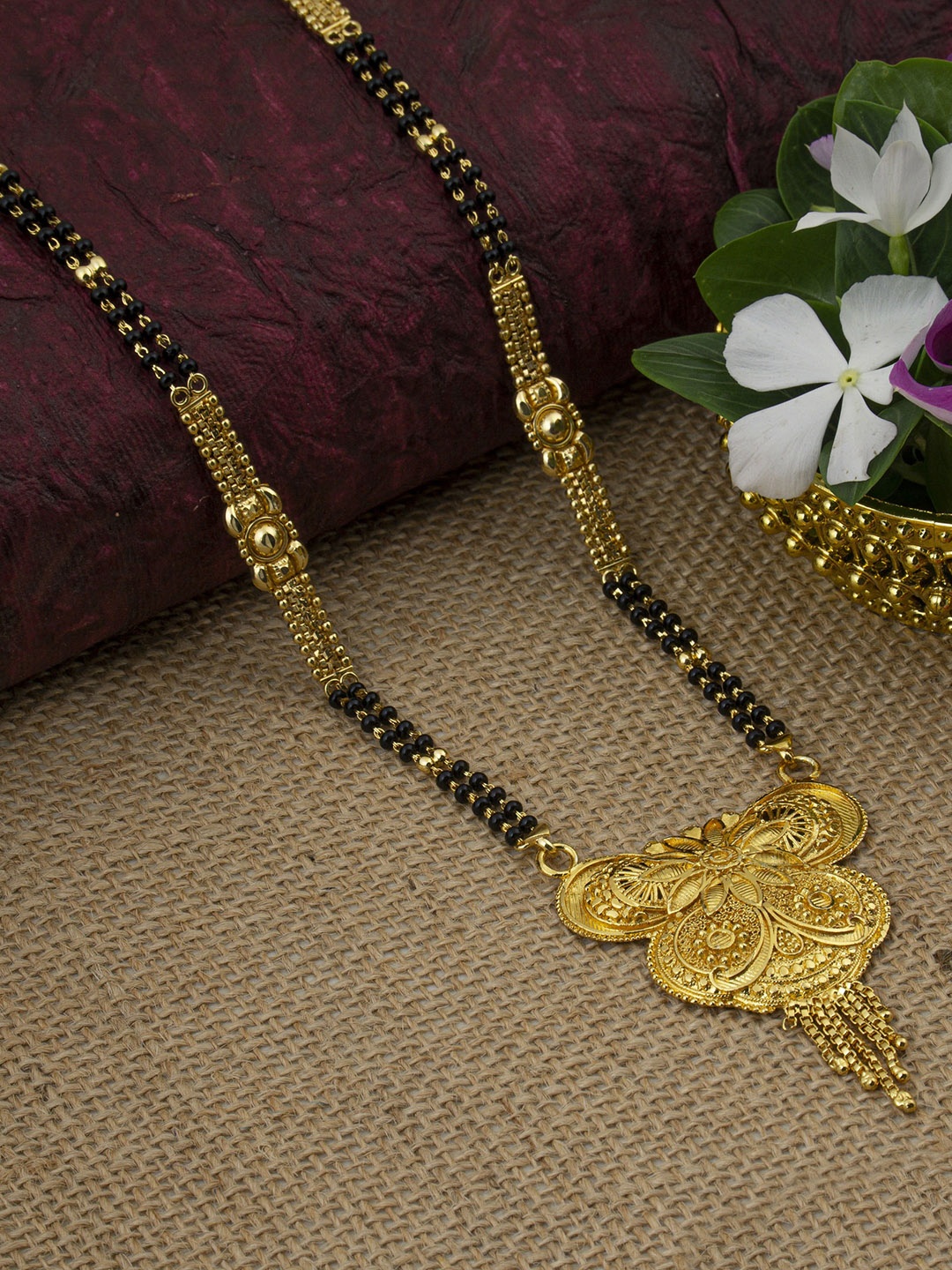 

Ramdev Art Fashion Jwellery Gold-Plated Beaded Mangalsutra