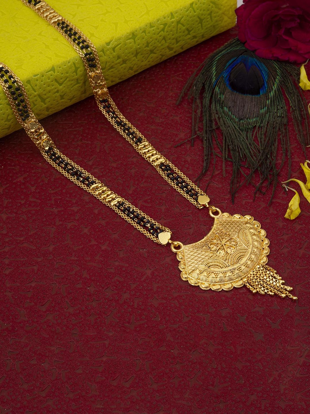 

Ramdev Art Fashion Jwellery Gold-Plated Beaded Mangalsutra