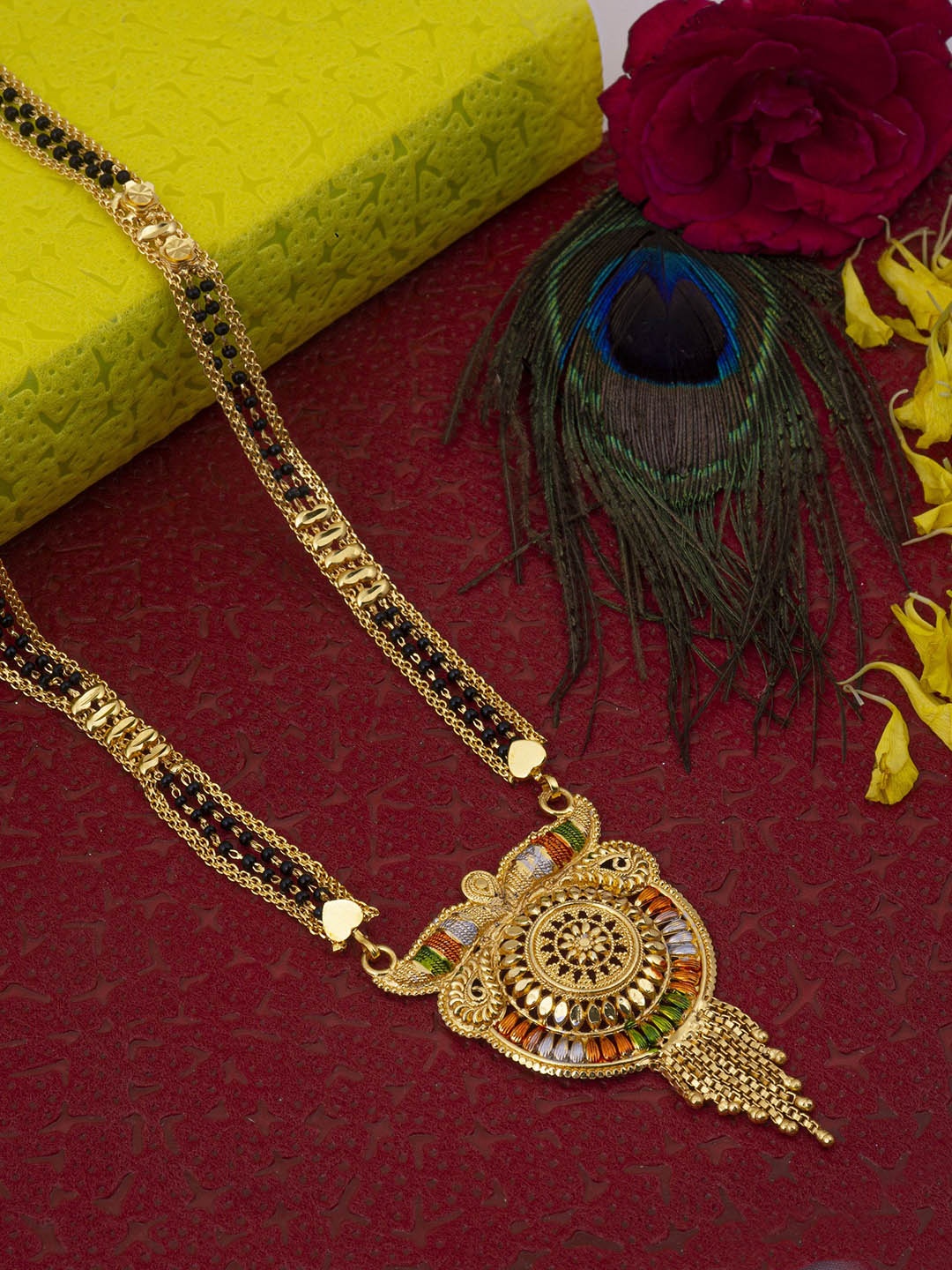 

Ramdev Art Fashion Jwellery Gold-Plated Beaded Mangalsutra