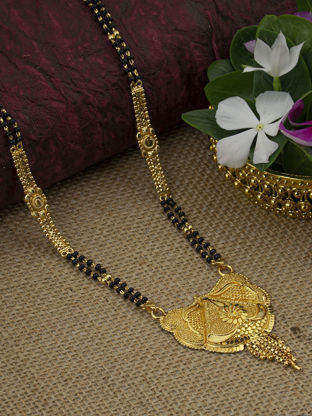 

Ramdev Art Fashion Jwellery Gold-Plated Beaded Mangalsutra