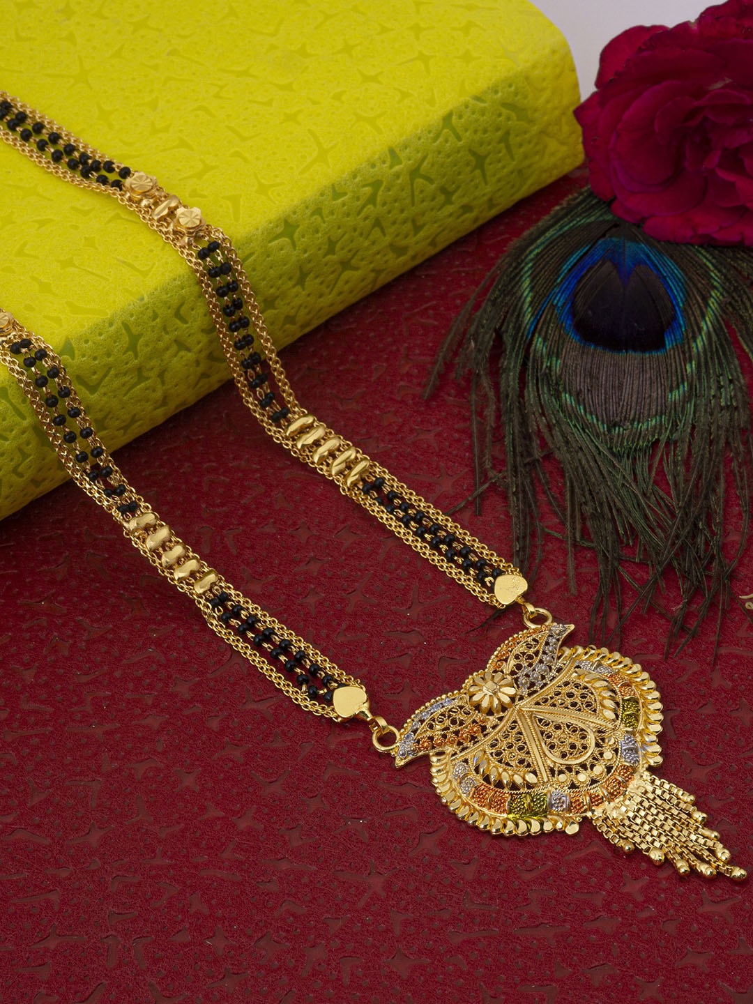 

Ramdev Art Fashion Jwellery Gold-Plated Beaded Mangalsutra