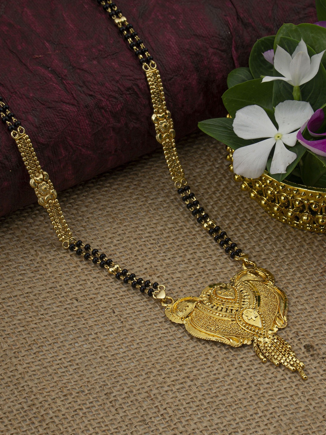 

Ramdev Art Fashion Jwellery Gold-Plated Beaded Mangalsutra