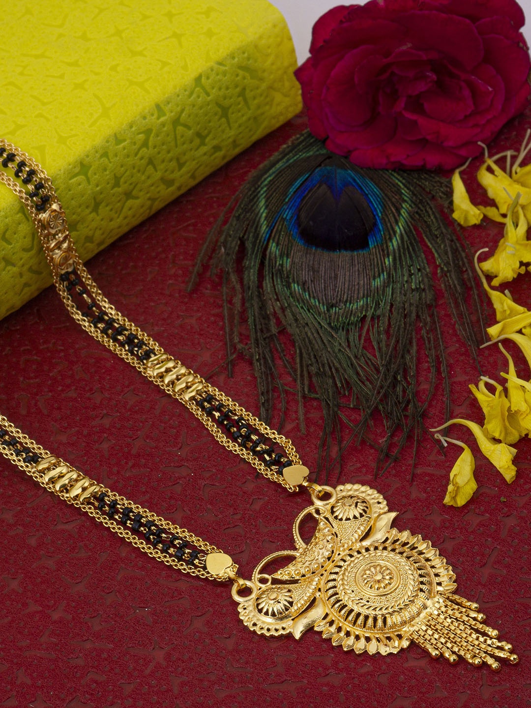 

Ramdev Art Fashion Jwellery Gold-Plated Beaded Mangalsutra