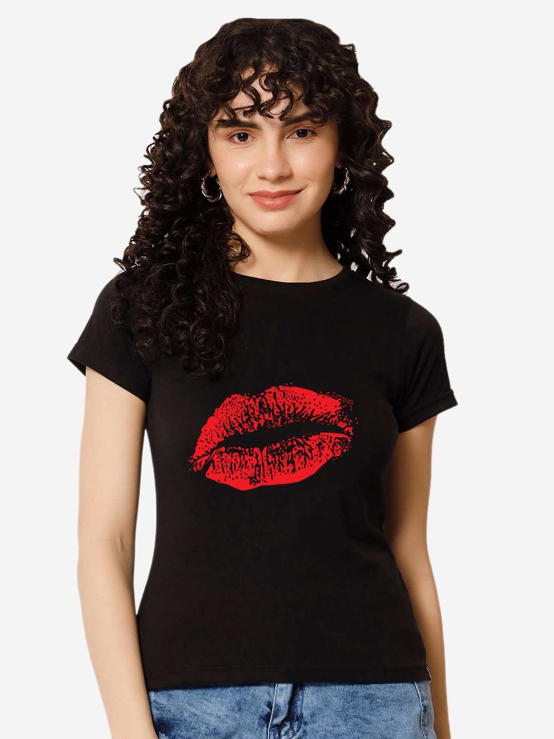 

XOXO Design Graphic Printed Pure Cotton T-shirt, Black