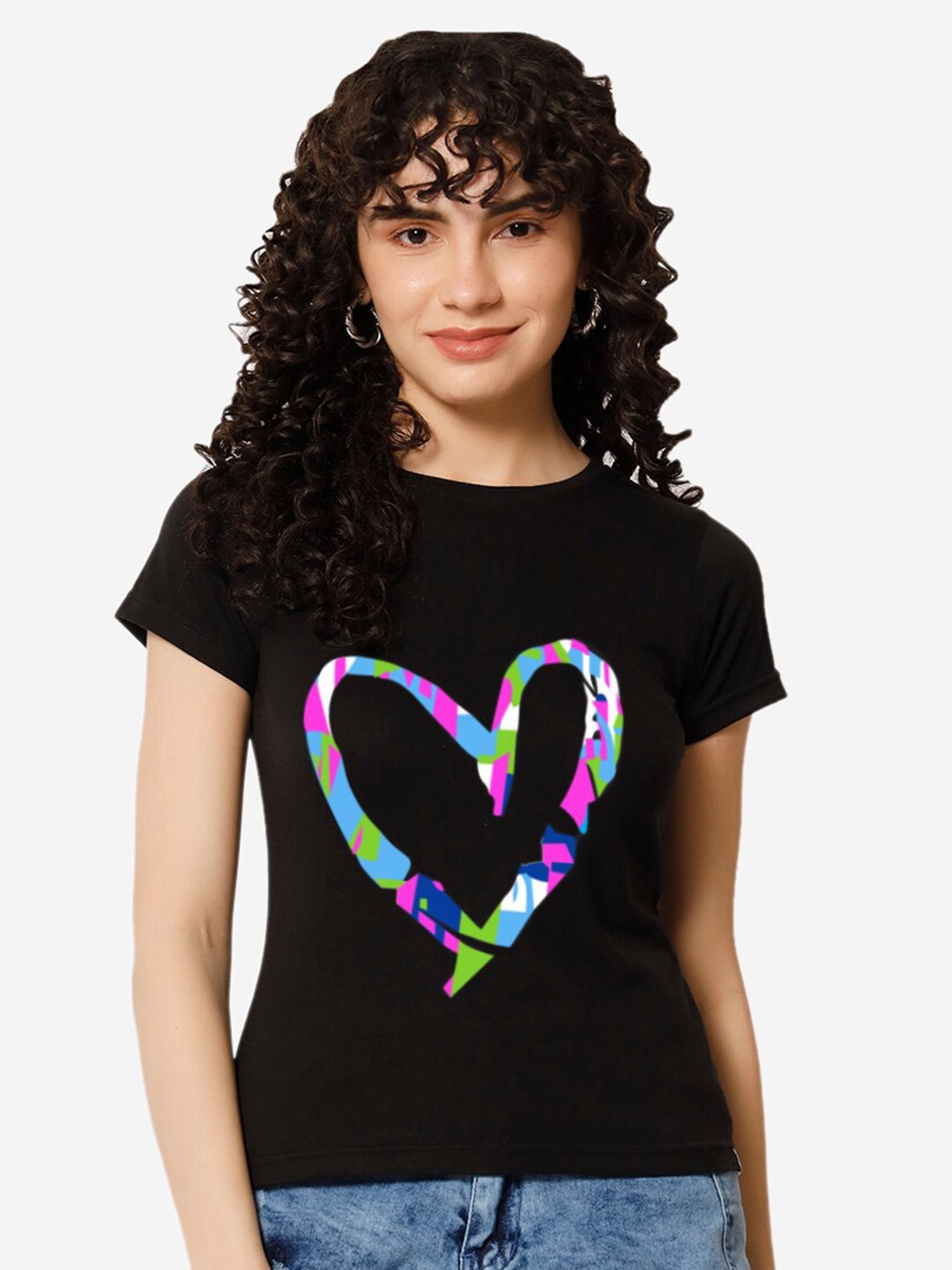 

XOXO Design Graphic Printed Pure Cotton T-shirt, Black