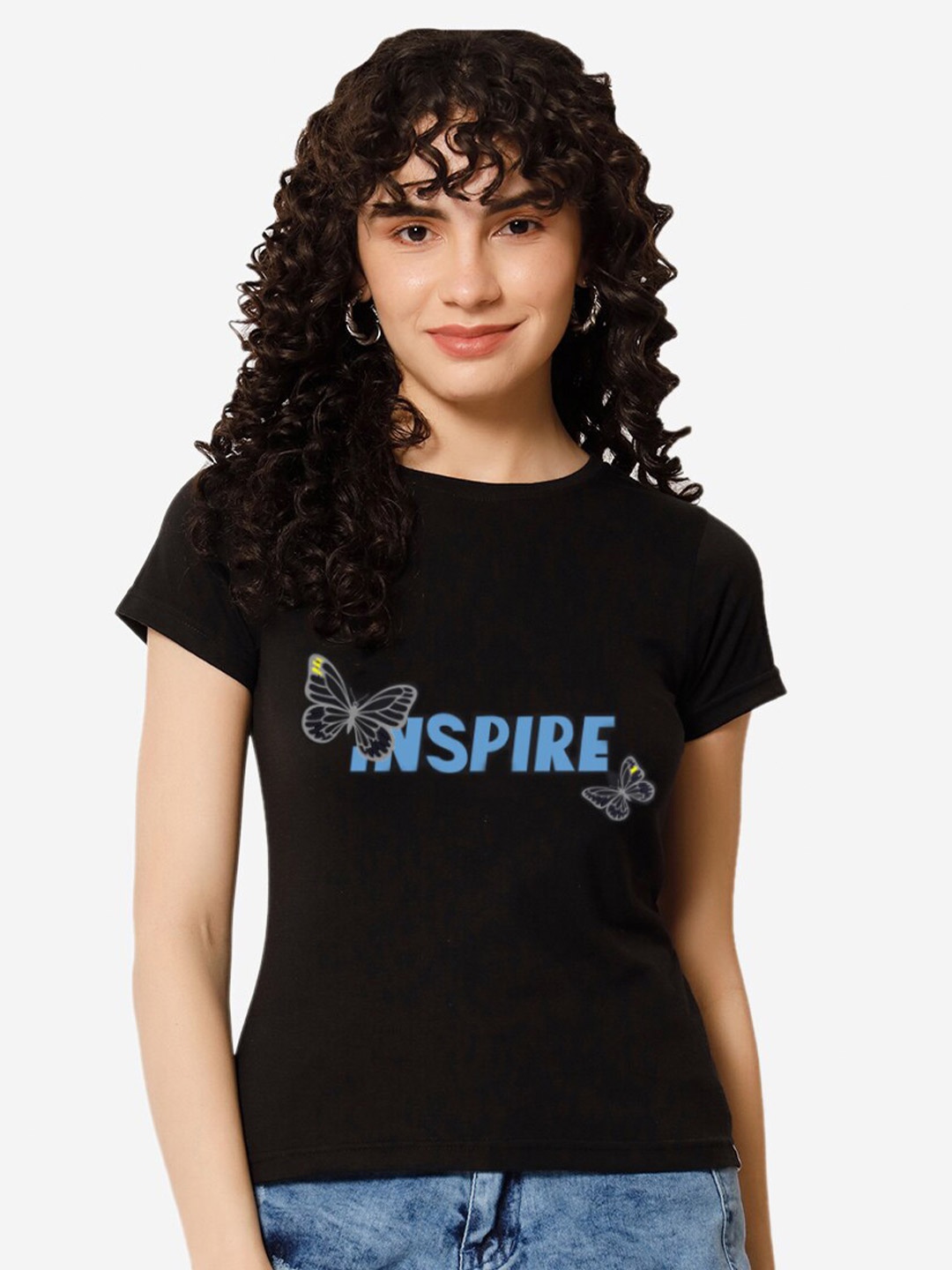 

XOXO Design Typography Printed Pure Cotton T-shirt, Black