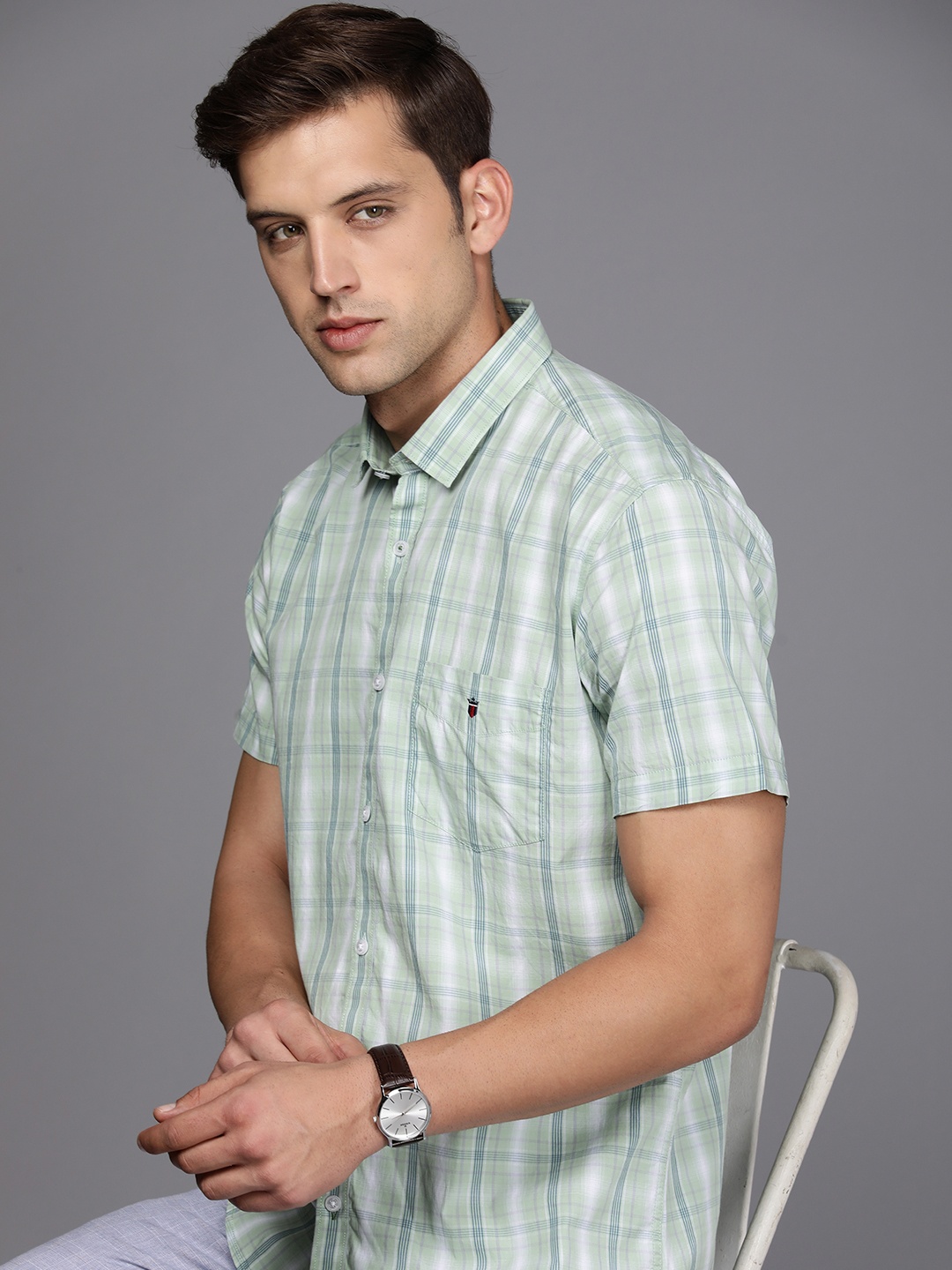 

Louis Philippe Sport Slim Fit Tartan Checked Casual Shirt, Green