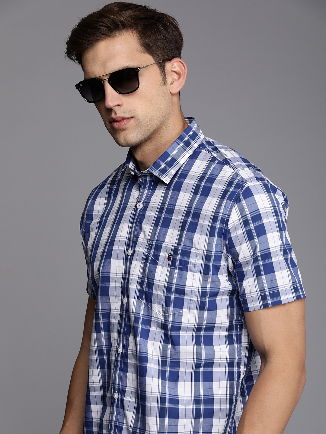 

Louis Philippe Sport Slim Fit Tartan Checked Casual Shirt, White