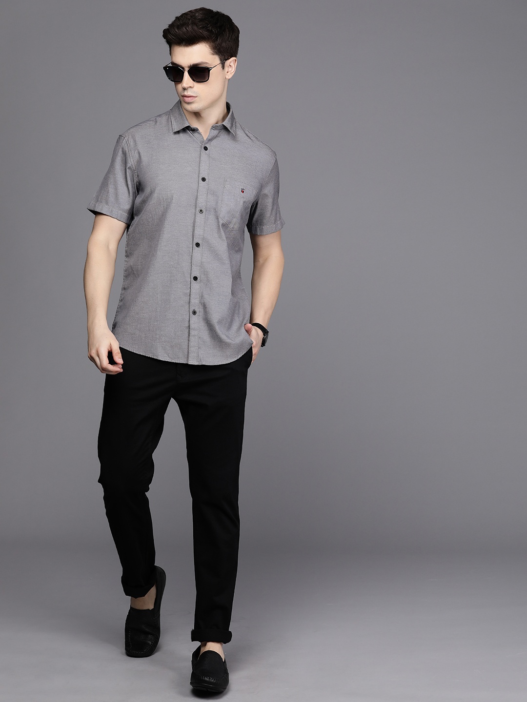 

Louis Philippe Sport Slim Fit Opaque Casual Shirt, Grey