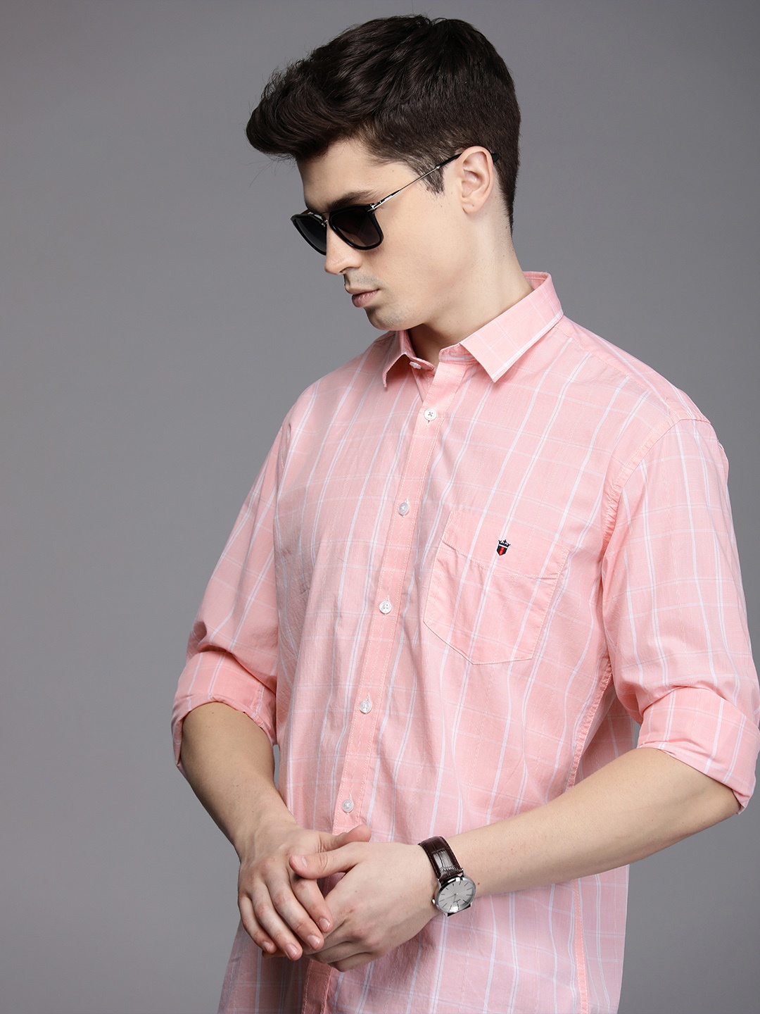 

Louis Philippe Sport Slim Fit Checked Casual Shirt, Pink