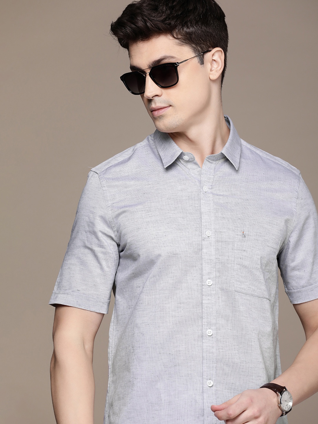 

SIMON CARTER LONDON Men Slim Fit Opaque Casual Shirt, Grey