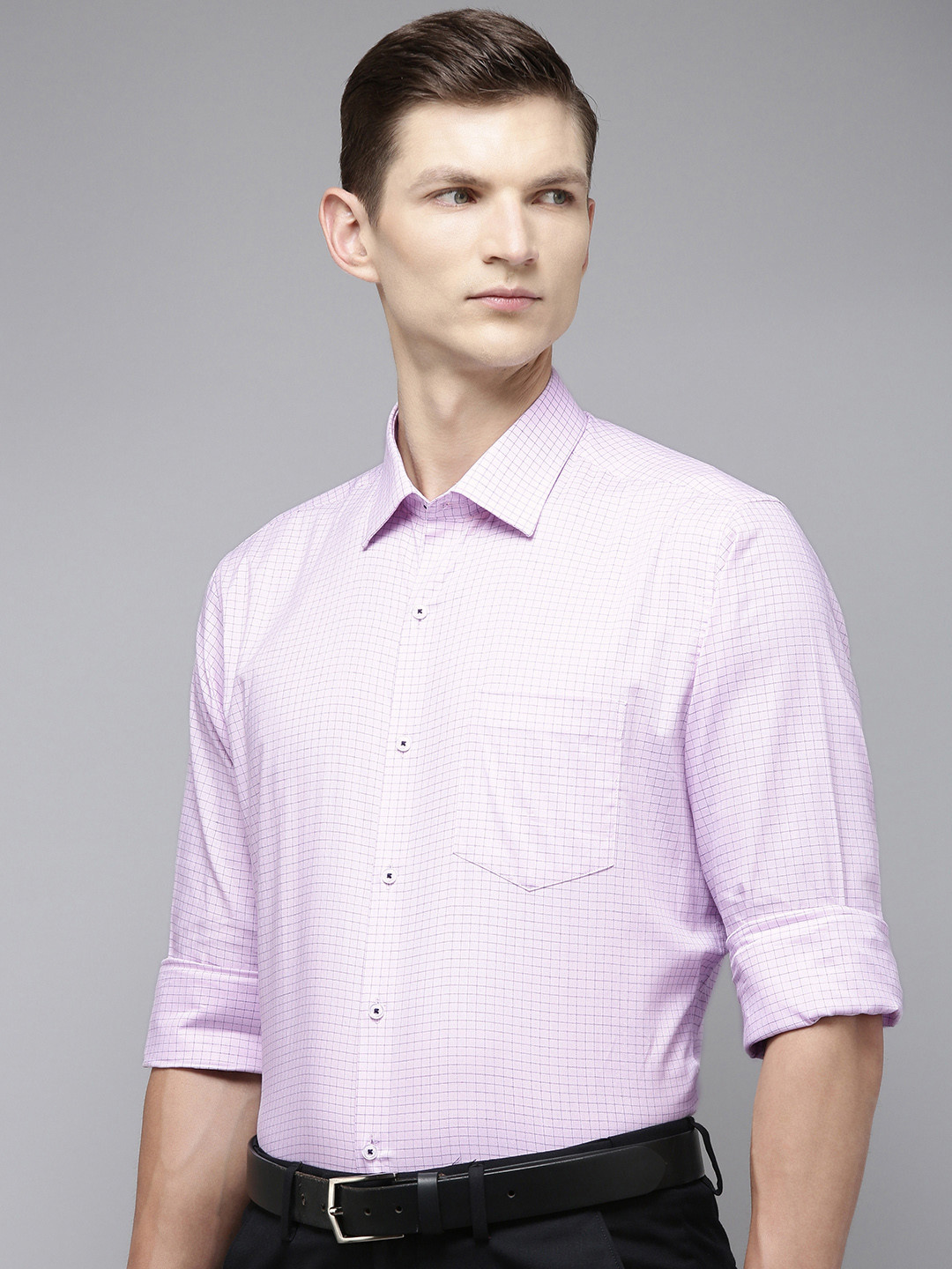 

Van Heusen Men Micro Checks Formal Shirt, Pink