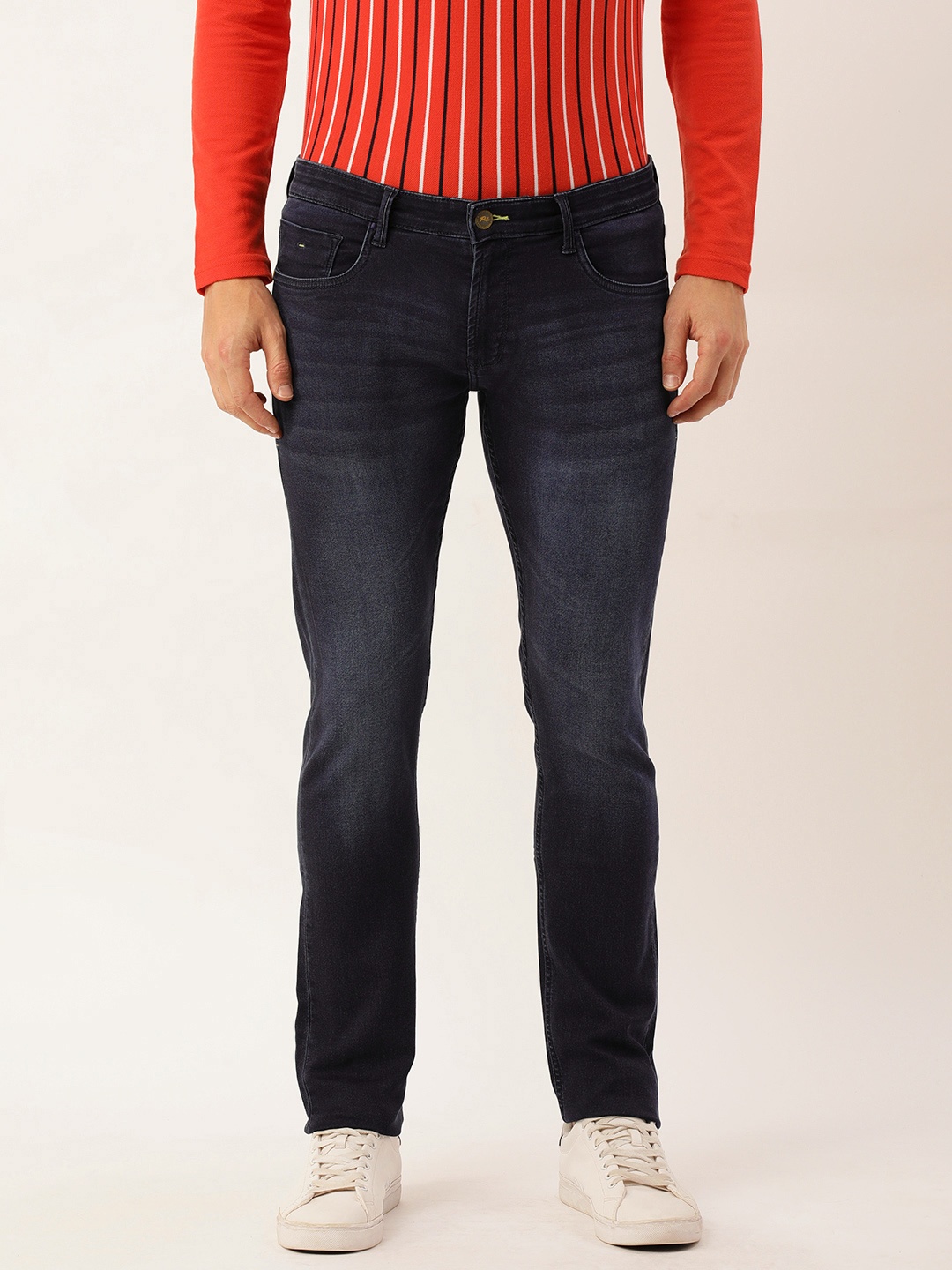 

Peter England Casuals Men Slim Fit Light Fade Stretchable Jeans, Blue
