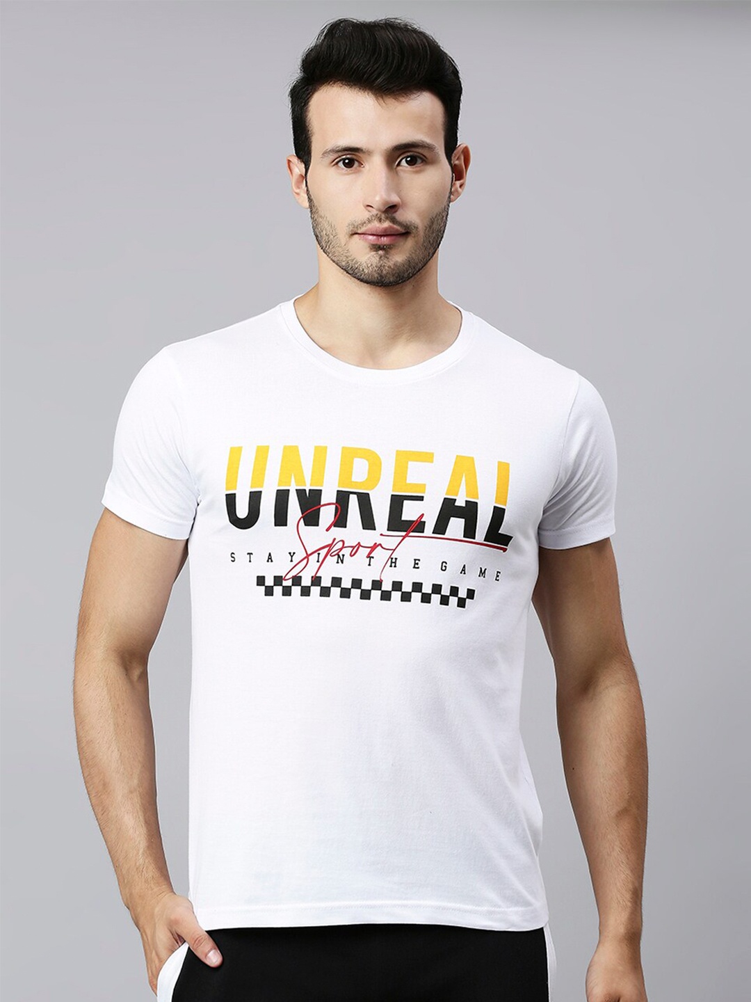 

High Star Typography Printed Round Neck Pure Cotton T-shirt, White