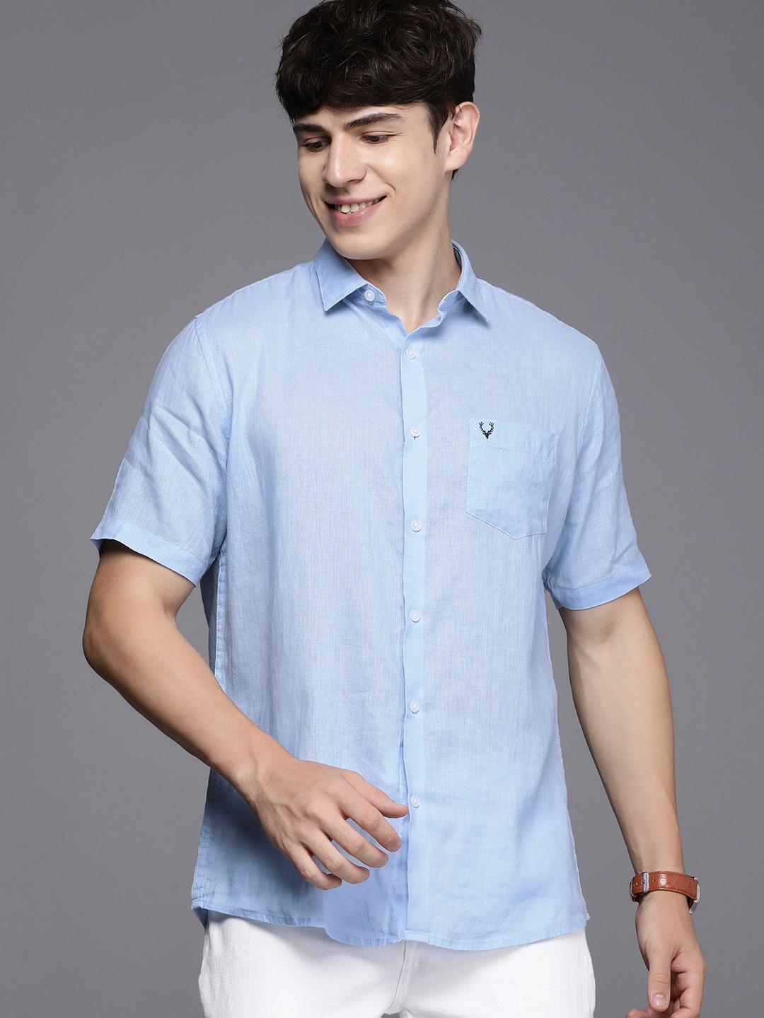 

Allen Solly Slim Fit Opaque Casual Shirt, Blue
