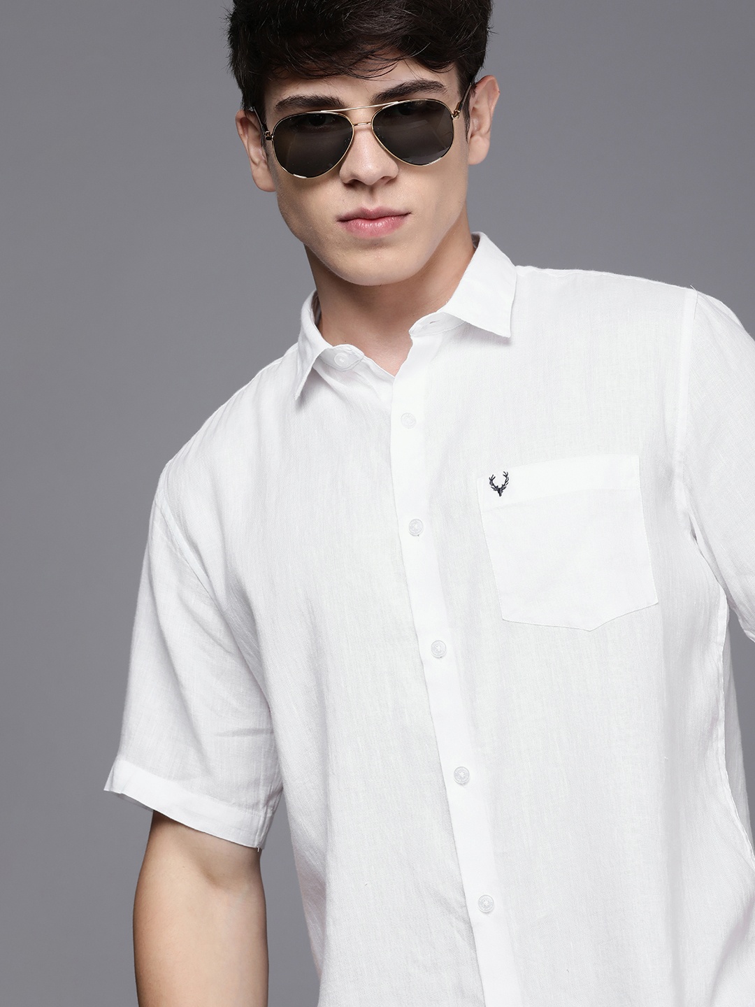 

Allen Solly Men Slim Fit Opaque Casual Shirt, White
