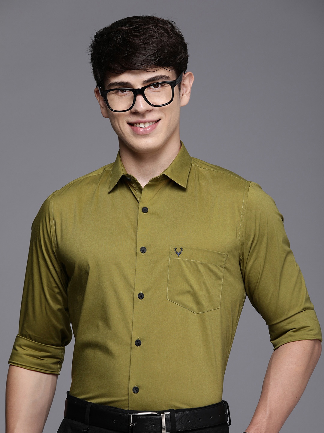 

Allen Solly Slim Fit Opaque Casual Shirt, Olive