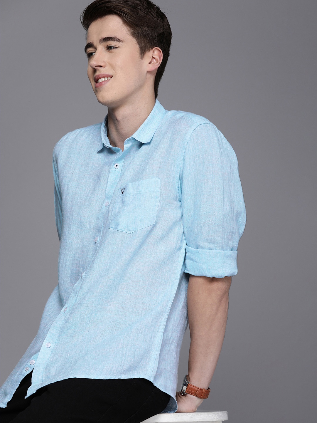 

Allen Solly Men Slim Fit Opaque Casual Shirt, Blue
