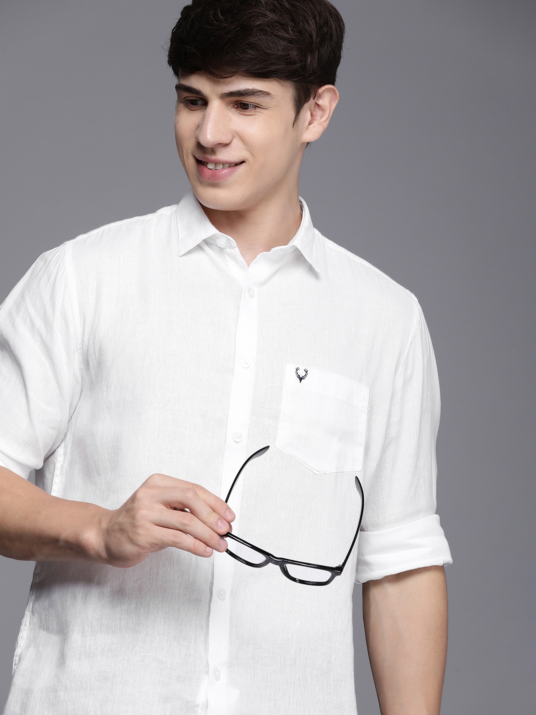 

Allen Solly Men Slim Fit Opaque Casual Shirt, White