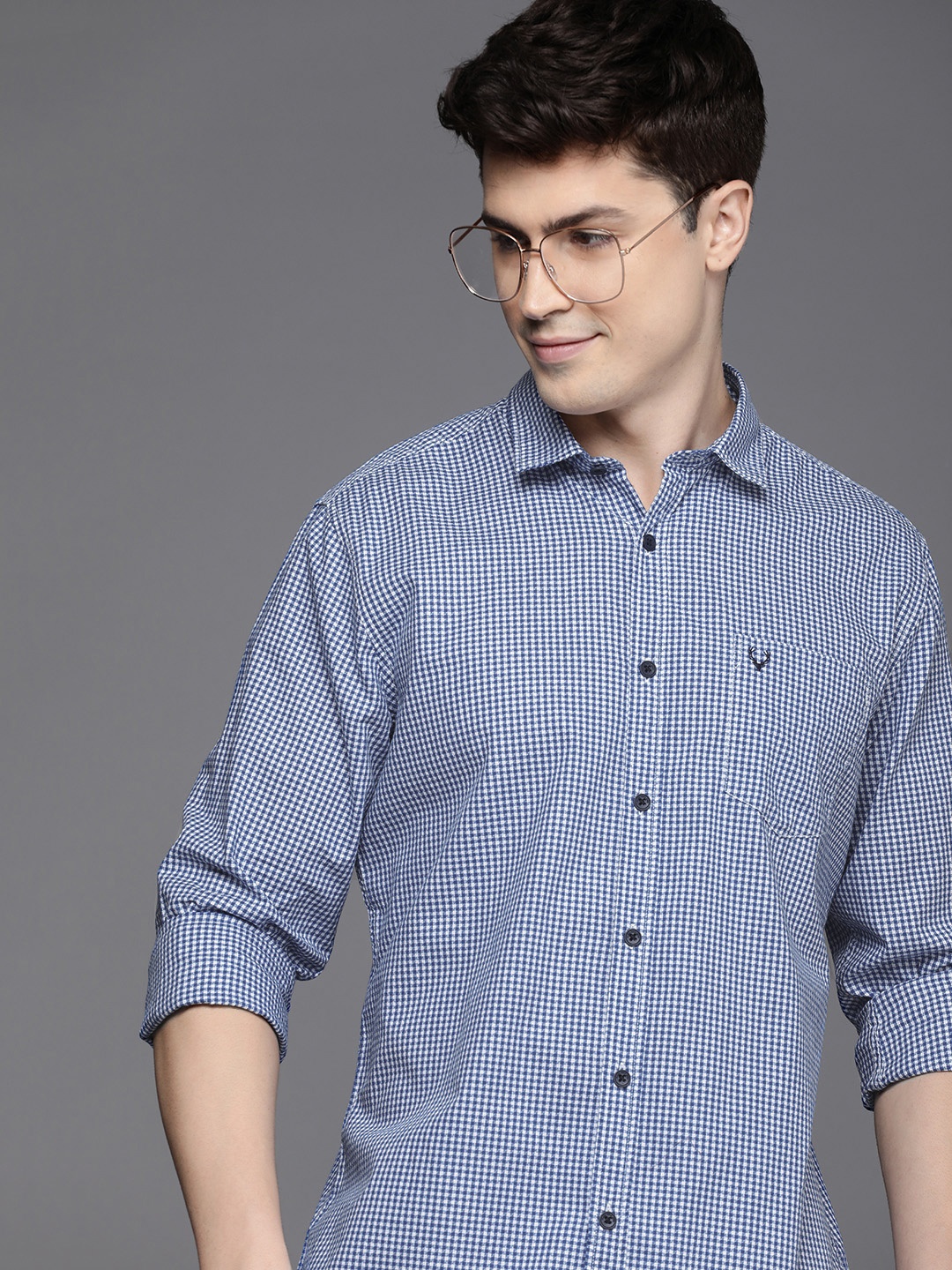 

Allen Solly Sport Men Opaque Checked Casual Shirt, Blue