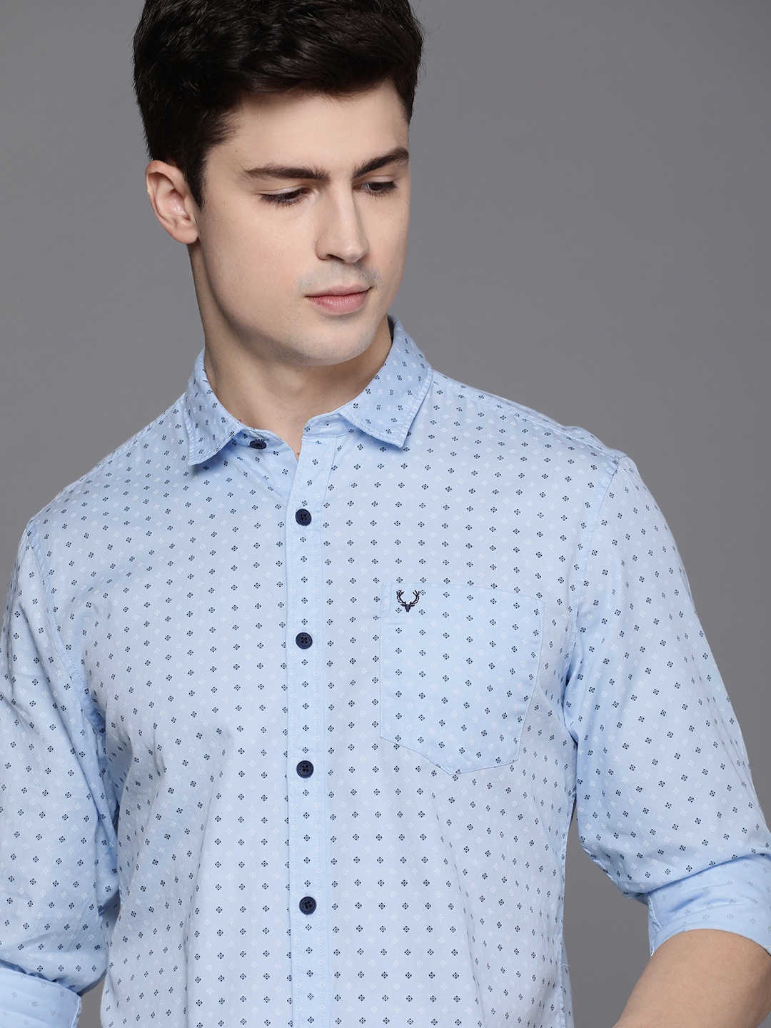 

Allen Solly Sport Men Opaque Printed Casual Shirt, Blue
