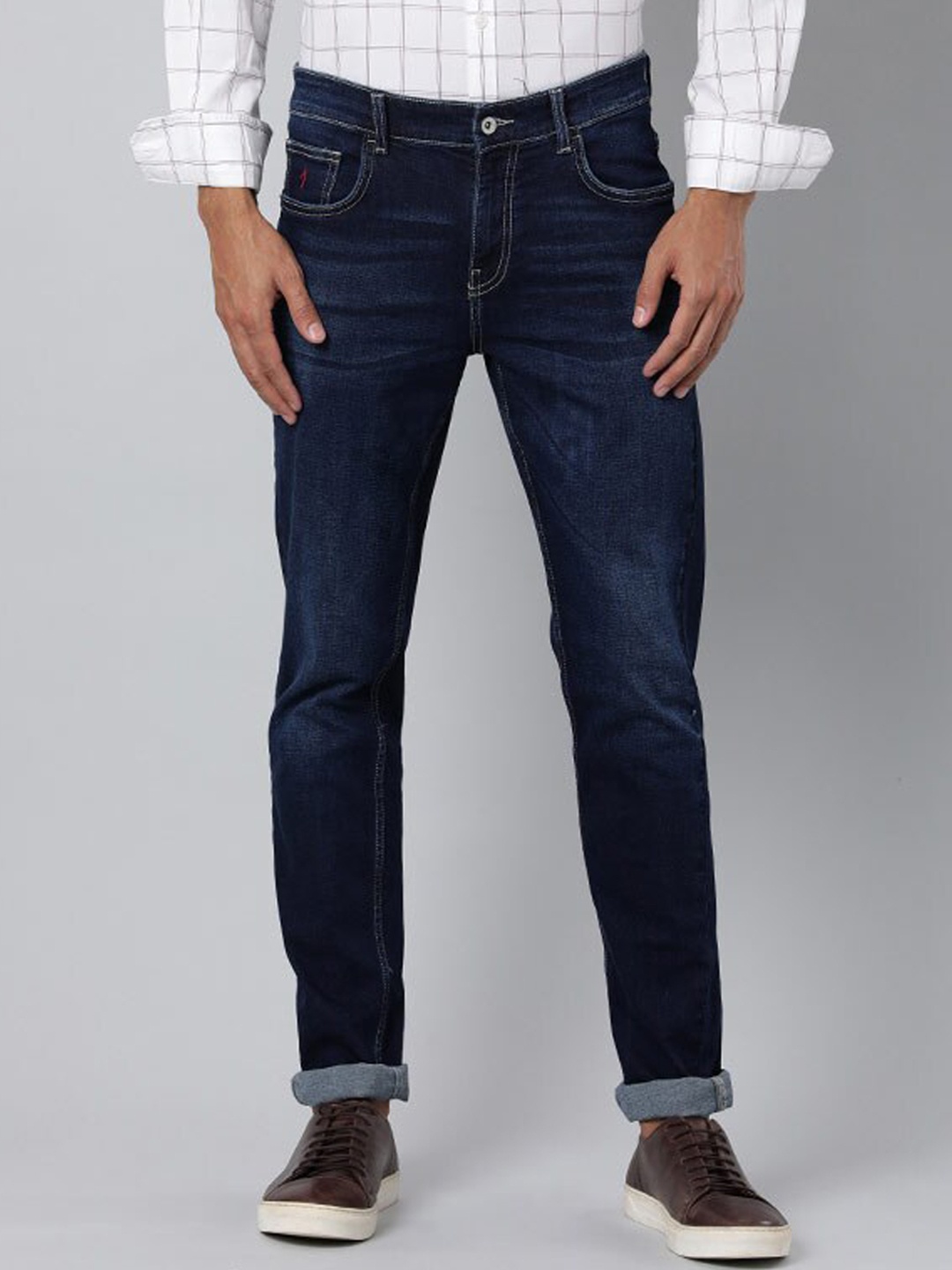 

Indian Terrain Brooklyn Men Mid-Rise Slim Fit Light Fade Clean Look Jeans, Blue
