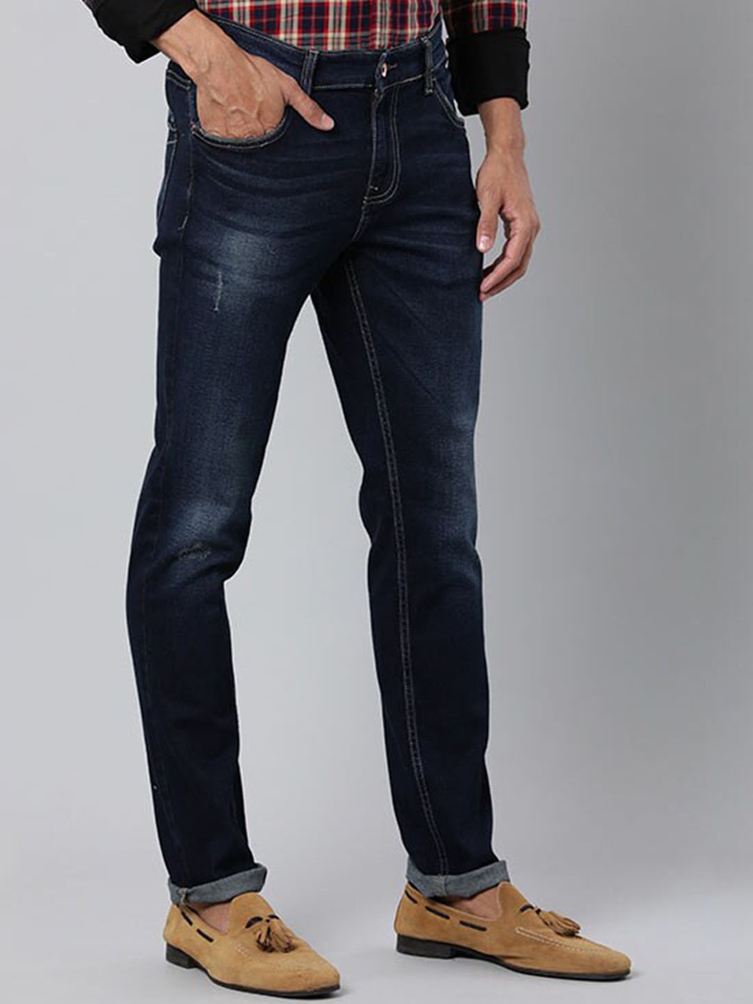 

Indian Terrain Men Brooklyn Mid-Rise Slim Fit Light Fade Jeans, Blue