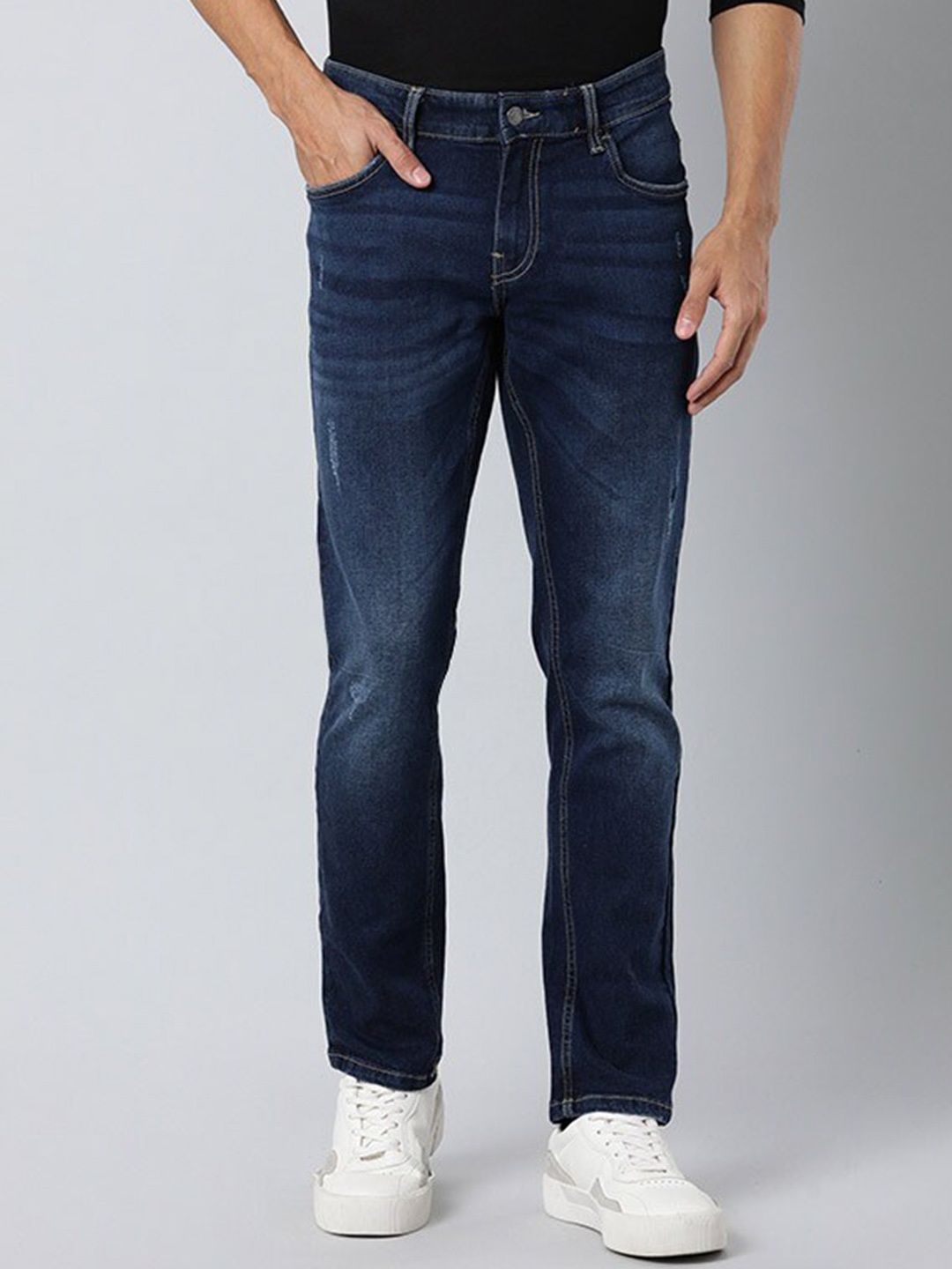 

Indian Terrain Men Brooklyn Mid-Rise Slim Fit Light Fade Jeans, Blue