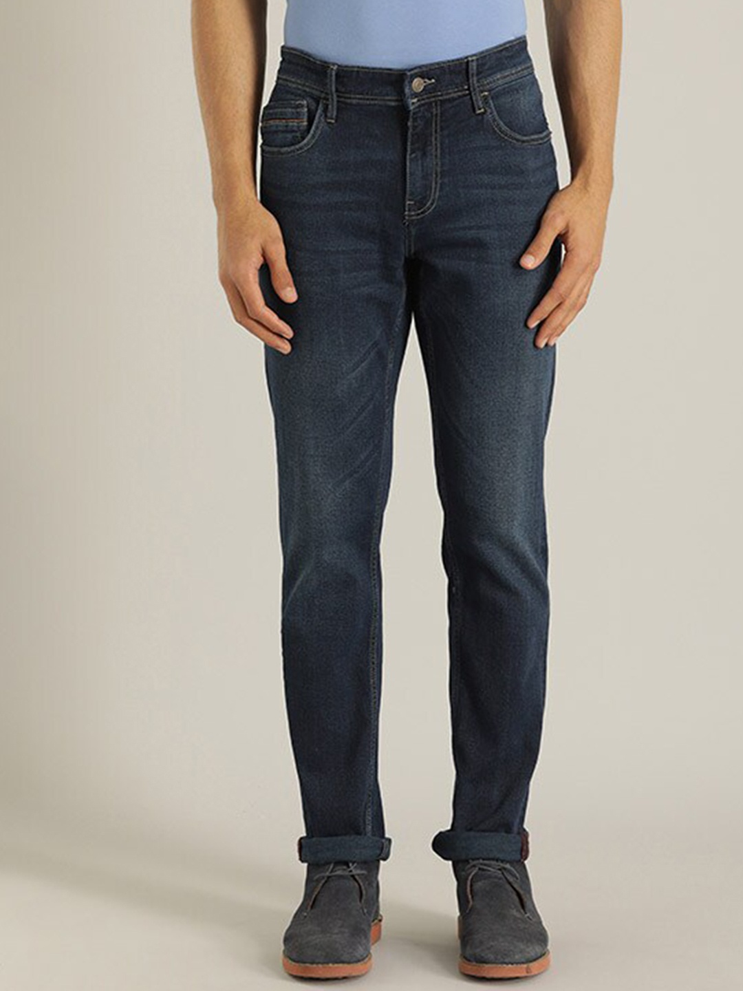 

Indian Terrain Men Light Fade Clean Look Mid-Rise Brooklyn Slim-Fit Jeans, Blue