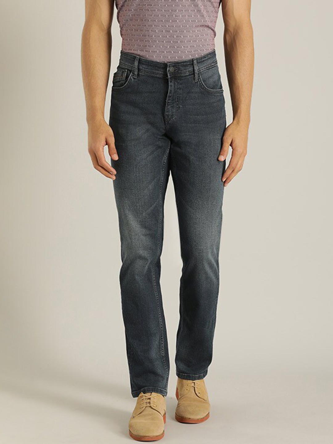 

Indian Terrain Men Brooklyn Slim Fit Light Fade Jeans, Grey