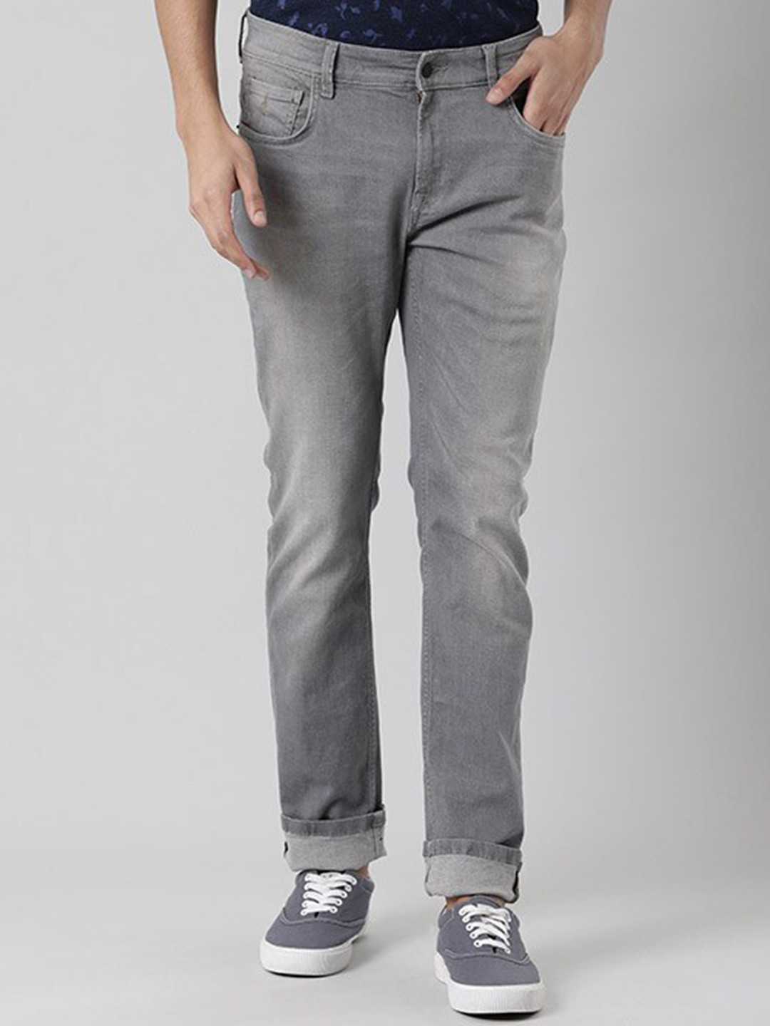 

Indian Terrain Men Brooklyn Slim Fit Heavy Fade Jeans, Grey