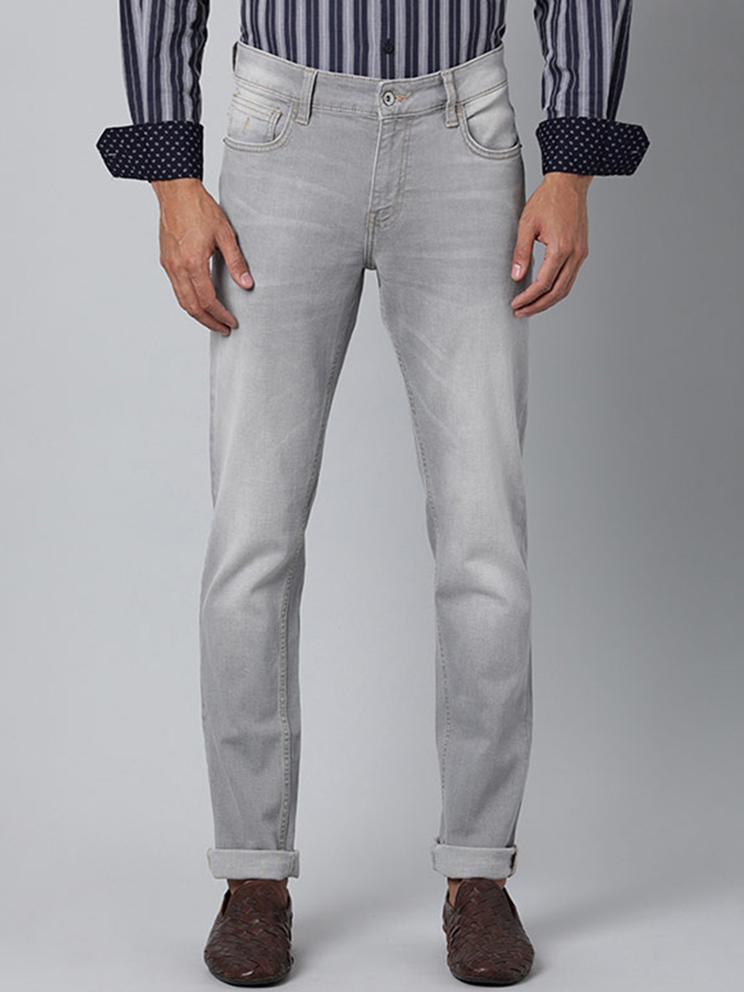 

Indian Terrain Men Brooklyn Slim Fit Heavy Fade Jeans, Grey